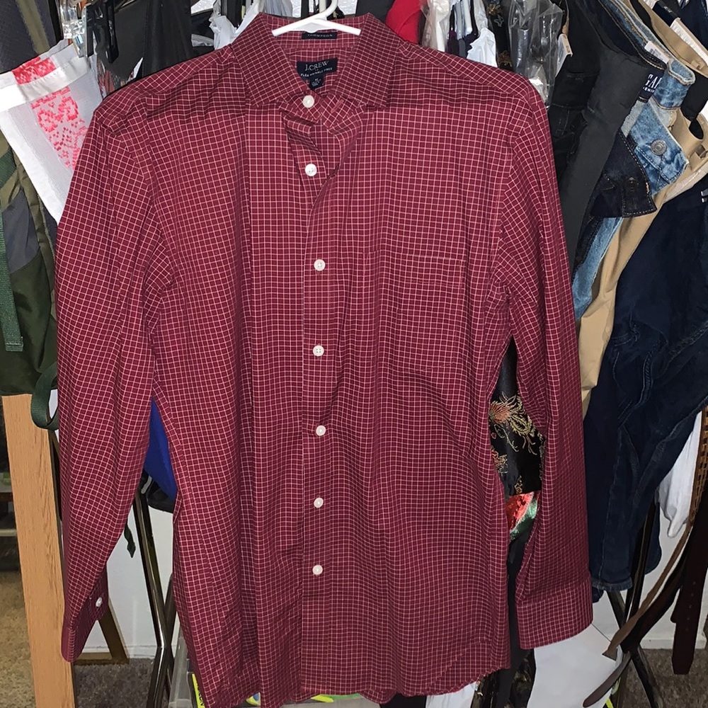 J.crew Thompson long sleeve dress shirt M burgundy